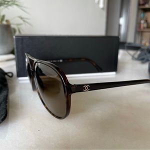 Chanel 5206 Brown Aviator Sunglasses